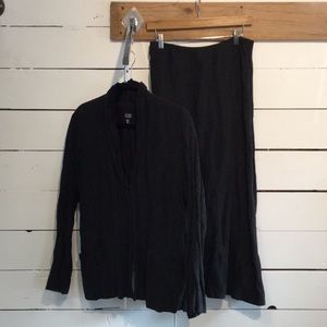 Eileen Fisher Crinkled Wool Suit Gorgeous Unique!!